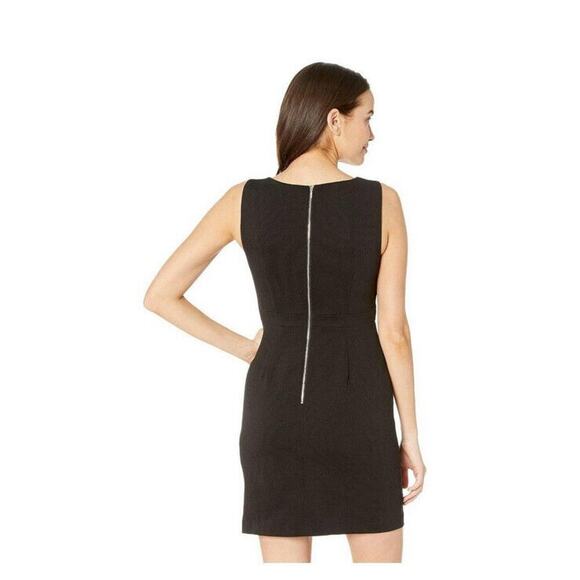 Adrianna Papell Daphne Ribbed Mitered Dress Black Size 6 - Picture 2 of 2